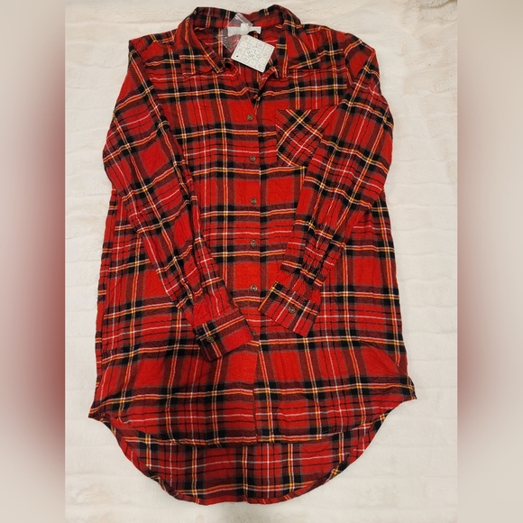 NWT Junior's Hippie Rose | Red Plaid Flannel |  Suze XS | NWT - Picture 6 of 6